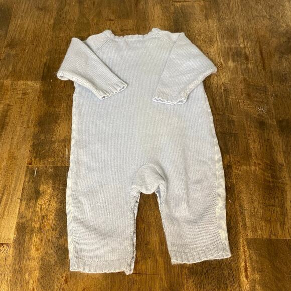 Baby Luxuries blue white long sleeve pant‎ angora sweater one piece SIZE 3-6M - Picture 4 of 4
